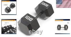 Versatile Cast Iron Hex Dumbbell, 100 lbs Prevents Rolling, Comfortable Grip