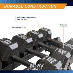 Versatile Cast Iron Hex Dumbbell, 100 lbs Prevents Rolling, Comfortable Grip