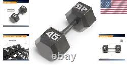 Versatile Cast Iron Hex Dumbbells (3-100 lbs) Durable, Space-Saving Design