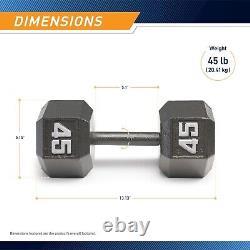 Versatile Cast Iron Hex Dumbbells (3-100 lbs) Durable, Space-Saving Design