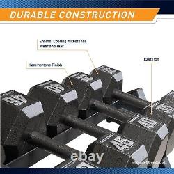 Versatile Cast Iron Hex Dumbbells (3-100 lbs) Durable, Space-Saving Design