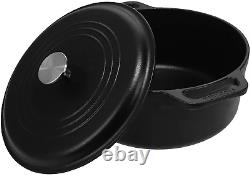 Victoria Cast Iron Large Dutch Oven with Lid and Dual Handles. 7 Quart Pot Seaso