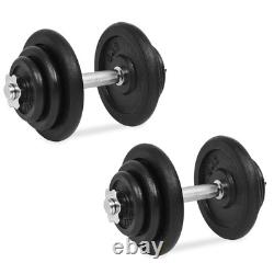 VidaXL 18 Piece Dumbbell Set 88.2 lb Cast Iron