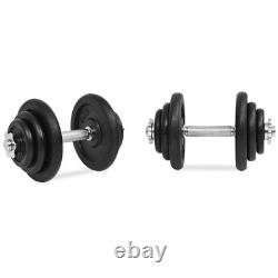 VidaXL 18 Piece Dumbbell Set 88.2 lb Cast Iron