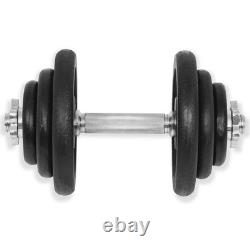 VidaXL 18 Piece Dumbbell Set 88.2 lb Cast Iron