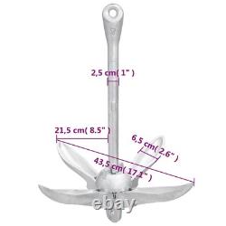 VidaXL Folding Anchor Silver 13.2 lb Hot Dip Galvanized Cast Iron