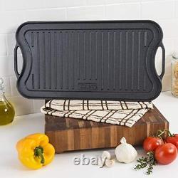 Viking Culinary Viking Cast Iron 20 inch Reversable Grill/Griddle Pan, Pre-Seaso