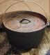 Vintage 12 Inch 3 Footed Cast Iron Dutch/camp Oven With Lid & Handle Unmarked