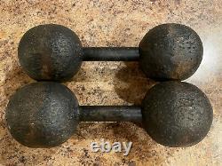 Vintage 20 Lb TENNESSEE GLOBE Dumbbells Buns Made In USA Like York Jackson