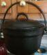 Vintage 8.75 Dia. X 5.75 Tall 4 Quart Cast Iron Handled Pot/cauldron Withlid