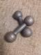 Vintage Antique Cast Iron Dumbbells Round Head Hand Weight Approx. 10 Lbs Ea