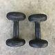 Vintage Bfco 2 X 15 Lb Cast Iron Bun Dumbbell Weights Total 30 Lbs Dumbbells