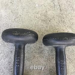 Vintage BFCO 2 X 15 Lb CAST IRON Bun Dumbbell Weights Total 30 lbs Dumbbells