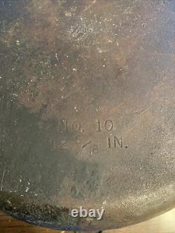 Vintage BSR Cast Iron Dutch Oven Stew Pot withlid Marked #10, 12-5/8, Made In USA