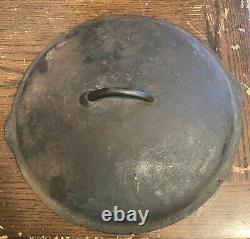 Vintage BSR Cast Iron Dutch Oven Stew Pot withlid Marked #10, 12-5/8, Made In USA