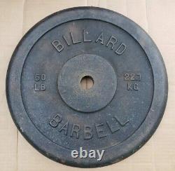 Vintage Billard Barbell 50lb Standard Weight Plate Cast Iron