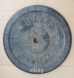 Vintage Billard Barbell 50lb Standard Weight Plate Cast Iron