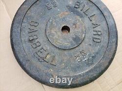 Vintage Billard Barbell 50lb Standard Weight Plate Cast Iron