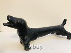 Vintage Cast Iron 20 Dachshund Weiner Dog Sculpture Andiron Door Stop 32 lbs