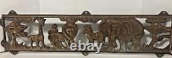 Vintage Cast Iron Animals Child's Bench Back 30 1/4