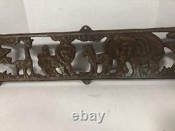 Vintage Cast Iron Animals Child's Bench Back 30 1/4