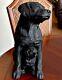 Vintage Cast Iron Black Labrador With Baby Dogdoorstop 19 Lbs 13 Tall