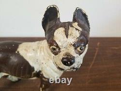 Vintage Cast Iron Boston Terrier Dog Door Stop 10 8lbs