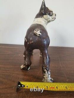 Vintage Cast Iron Boston Terrier Dog Door Stop 10 8lbs