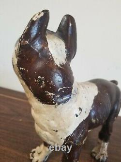 Vintage Cast Iron Boston Terrier Dog Door Stop 10 8lbs