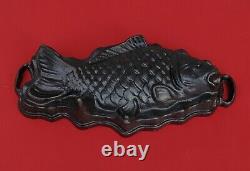 Vintage Cast Iron Carp pan Fish mold baking pan (# 13824)