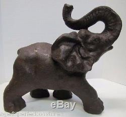 Vintage Cast Iron Elephant figural doorstop garden yard art large heavy 31lb