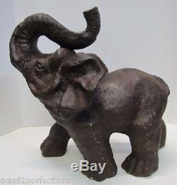 Vintage Cast Iron Elephant figural doorstop garden yard art large heavy 31lb