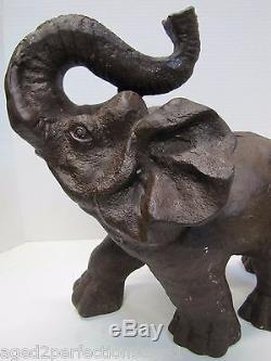 Vintage Cast Iron Elephant figural doorstop garden yard art large heavy 31lb