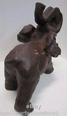 Vintage Cast Iron Elephant figural doorstop garden yard art large heavy 31lb