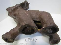 Vintage Cast Iron Elephant figural doorstop garden yard art large heavy 31lb