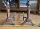 Vintage Cast Iron Fireplace Andirons Firedogs Knockers Mission Arts & Crafts