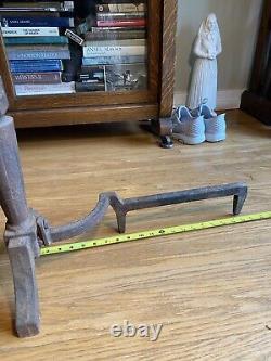 Vintage Cast Iron Fireplace Andirons Firedogs Knockers Mission Arts & Crafts