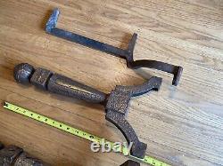 Vintage Cast Iron Fireplace Andirons Firedogs Knockers Mission Arts & Crafts
