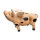 Vintage Cast Iron Flying Pig Folk Art Farmhouse Decor Spotted 13lbs 12x6 70's
