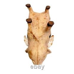 Vintage Cast Iron Flying Pig Folk Art Farmhouse Decor Spotted 13lbs 12x6 70's