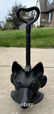 Vintage Cast Iron Fox Head Doorstop, Weight 8Lbs & Height 13 1/4