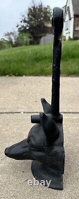 Vintage Cast Iron Fox Head Doorstop, Weight 8Lbs & Height 13 1/4