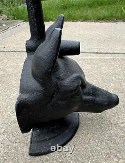 Vintage Cast Iron Fox Head Doorstop, Weight 8Lbs & Height 13 1/4