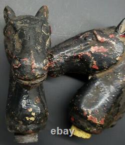 Vintage Cast Iron Horse Heads Authentic 9lb. 13oz Each (not Reproduction) Rare