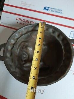 Vintage Cast Iron Pig`s Head Face Baking Pan Mold Pig Mold 6 LB Iron