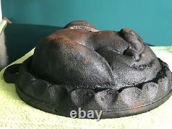 Vintage Cast Iron Pig's head pan Pig's Head Face Cheese Mold Over 7 lbs Heavy