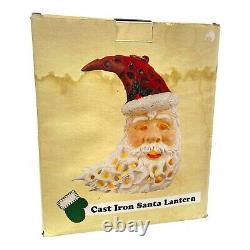 Vintage Cast Iron Santa Claus Lantern Whimsical? Cresent Moon Shape 10lbs 11.5