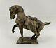 Vintage Cast Iron Tang Dynasty Look Horse Statue 5.4 Lbs 7.75h X 8.5 L X3.75w