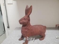 Vintage Cast Iron WILD RABBIT LARGE Door Stop Yard Pool Ornament 10 lbs +