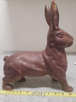 Vintage Cast Iron WILD RABBIT LARGE Door Stop Yard Pool Ornament 10 lbs + Vintage Cast Iron WILD RABBIT LARGE Door Stop Yard Pool Ornament 10 lbs +